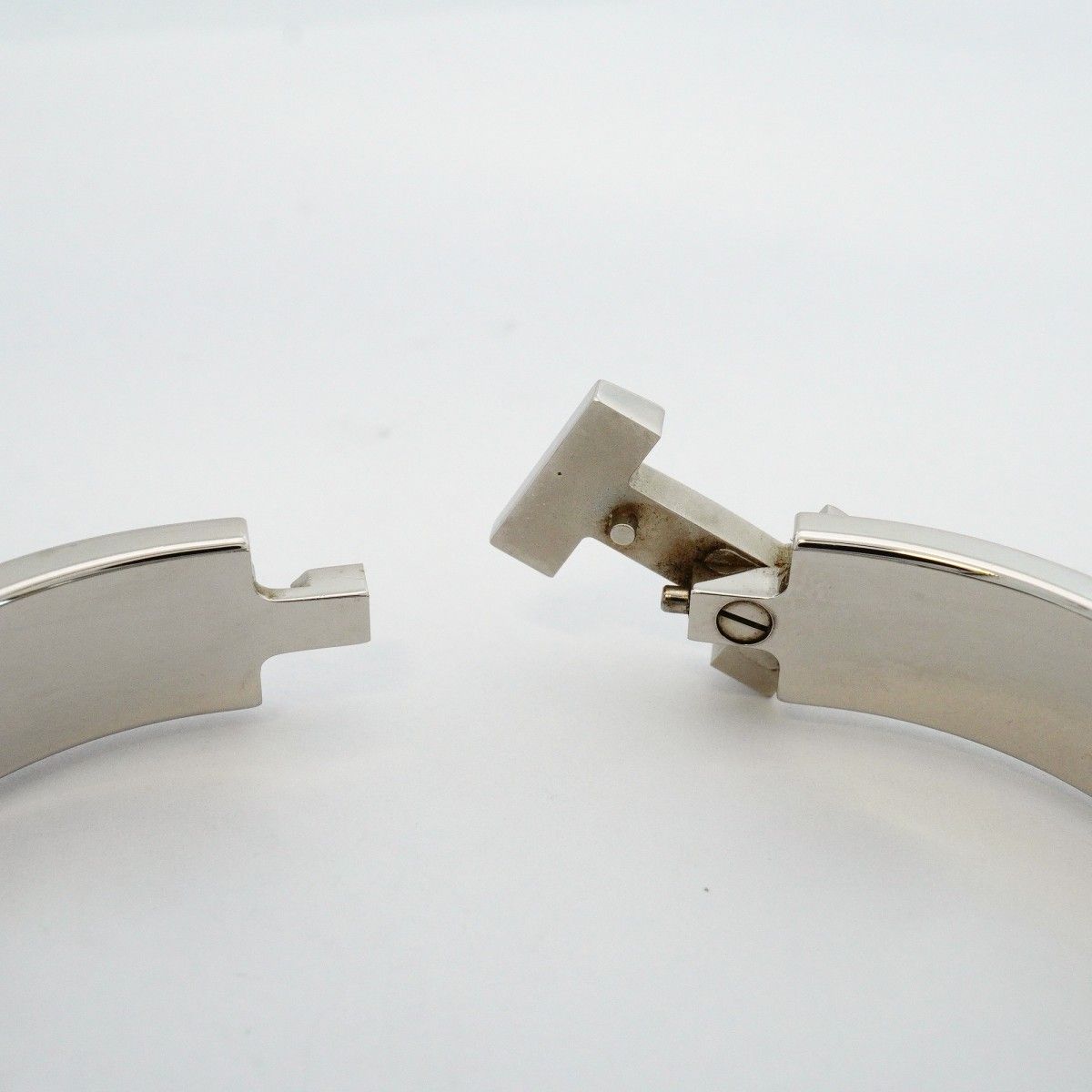 Hermes Bangle Clic Clac PM Metal Silver Gray Bracelet — view 4