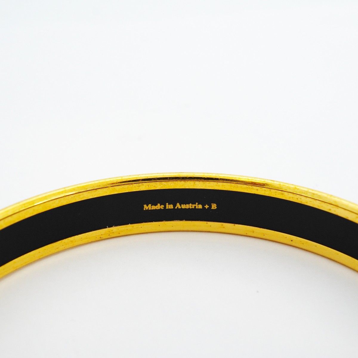 Hermes Bangle Enamel PM Gold Plated Cloisonne Green Bracelet — view 5