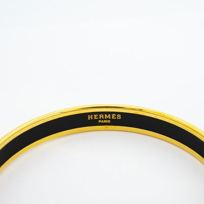 Hermes Bangle Enamel PM Gold Plated Cloisonne Green Bracelet — view 4