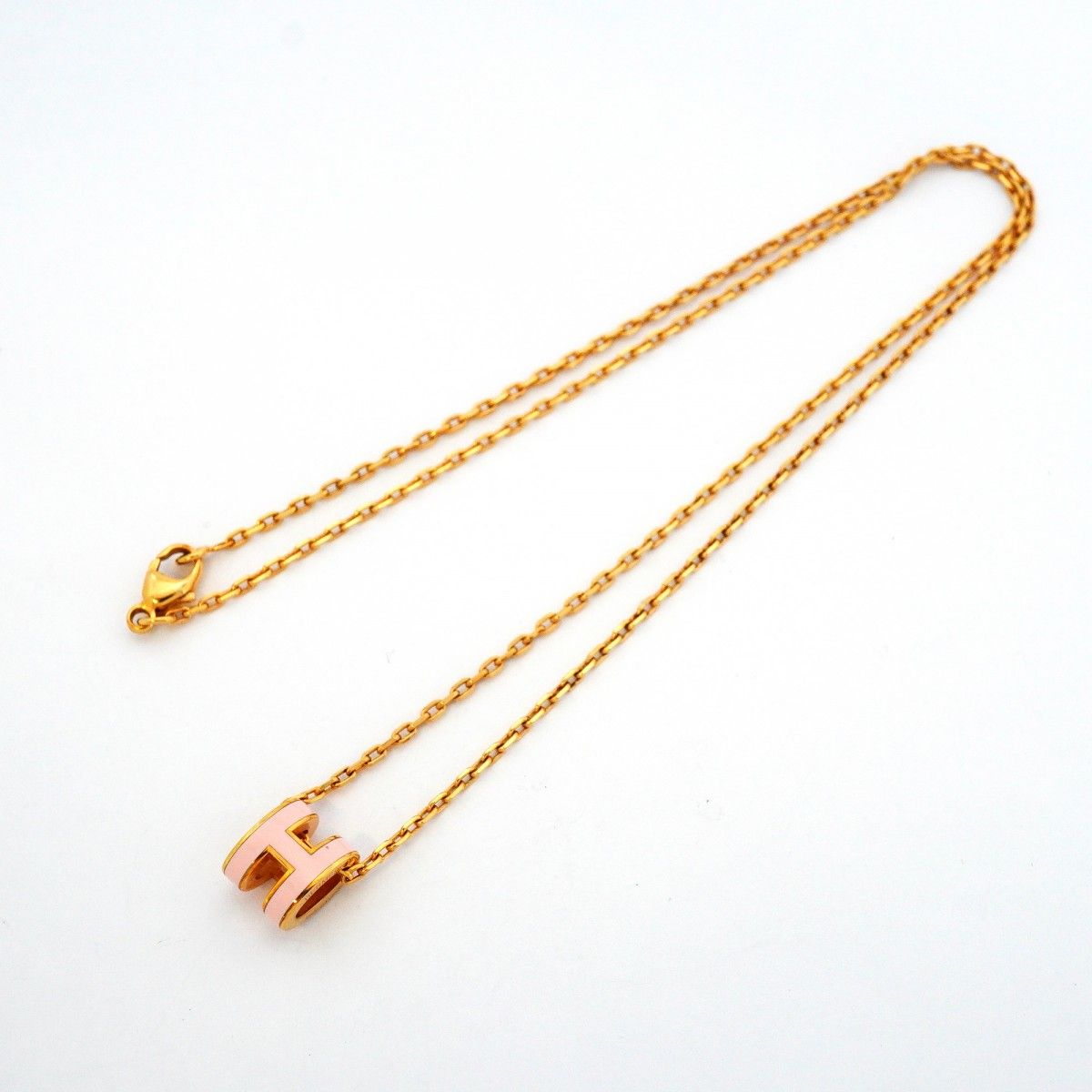 Hermes Necklace Pop Gold Plated Pink — view 3