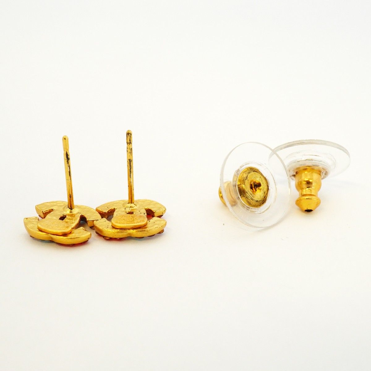 Chanel Earrings CC Logo Gold Plated Color Stone Multicolor — view 6