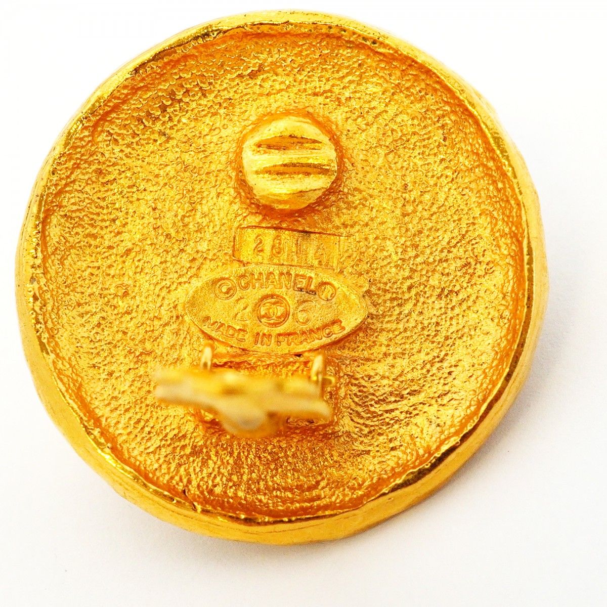 Chanel Earrings Vintage Logo Round — view 4