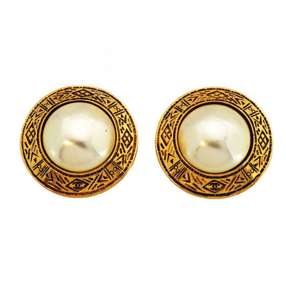 Chanel Earrings Vintage Round
