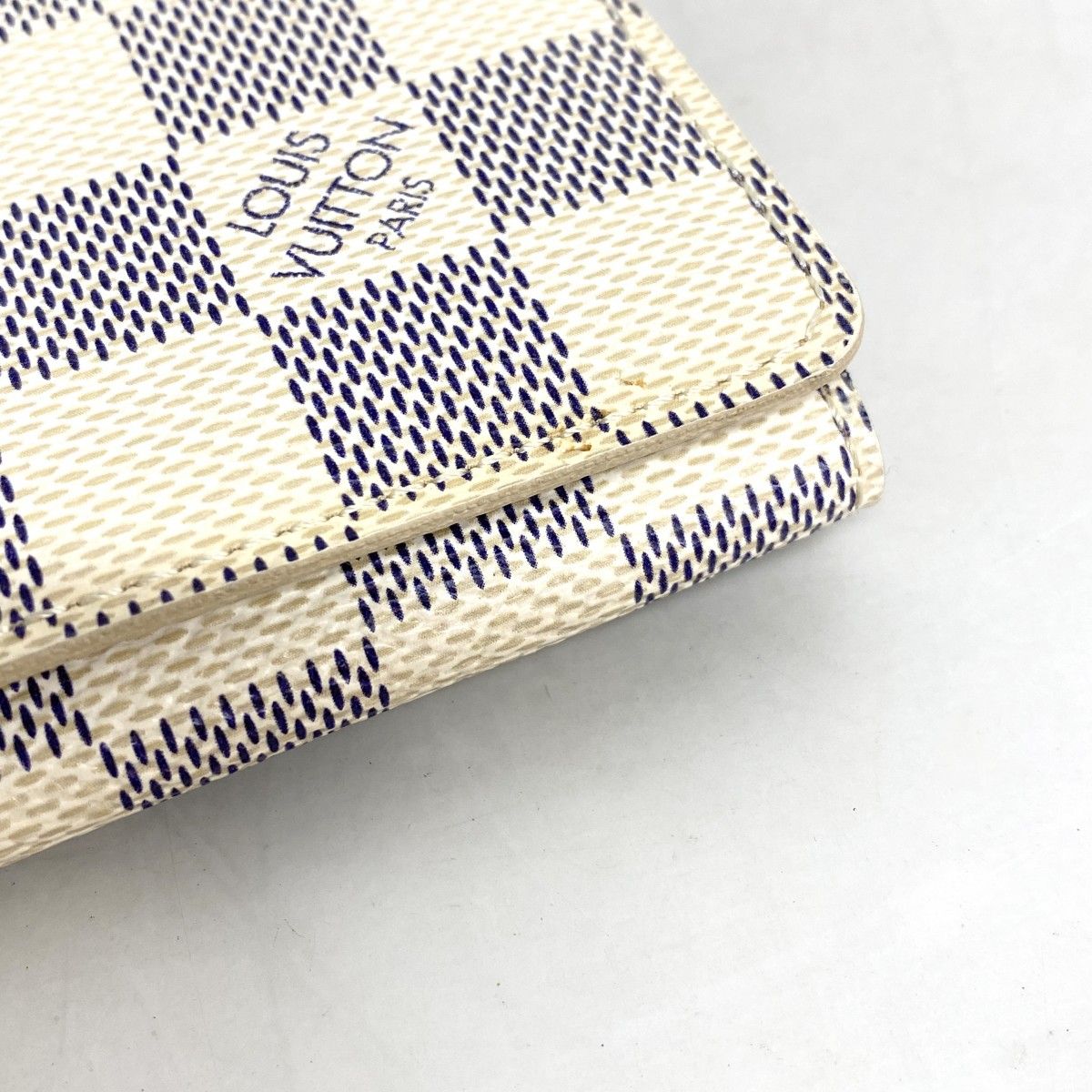 Louis Vuitton Card Case Damier Azur Envelope Business Holder White — view 5