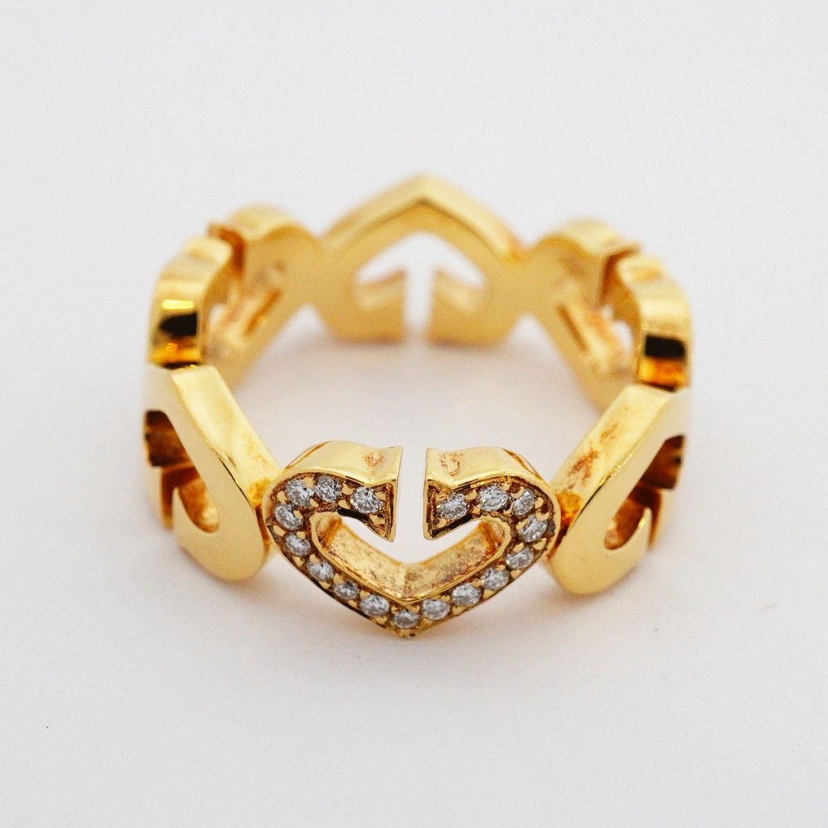 Cartier Ring C Heart 18k Yellow Gold Diamond — view 3