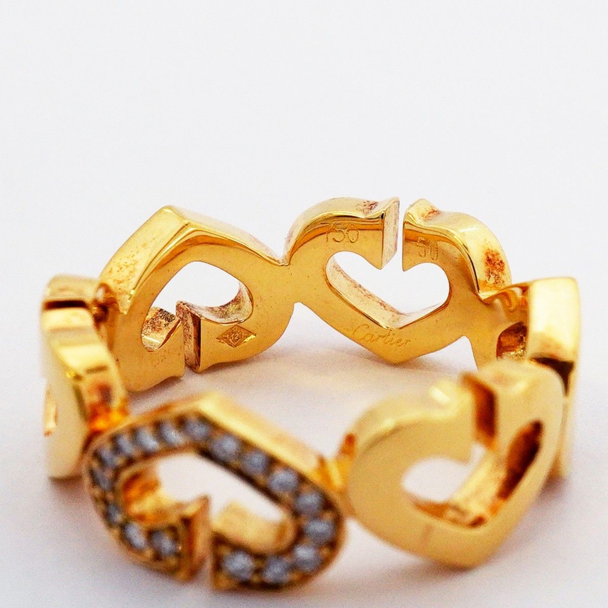 Cartier Ring C Heart 18k Yellow Gold Diamond — view 4