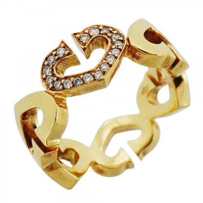 Cartier Ring C Heart 18k Yellow Gold Diamond