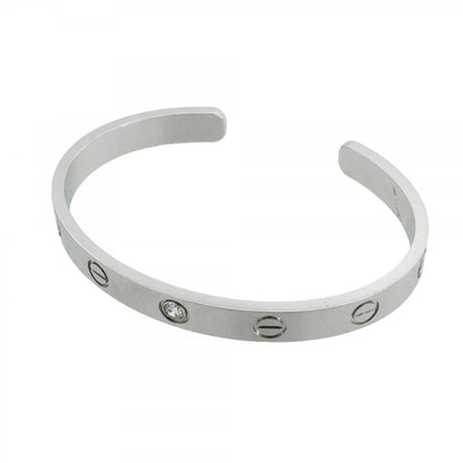 Cartier Bangle Love Bracelet Open 18k White Gold Diamond