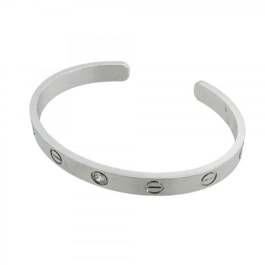 Cartier Bangle Love Bracelet Open 18k White Gold Diamond