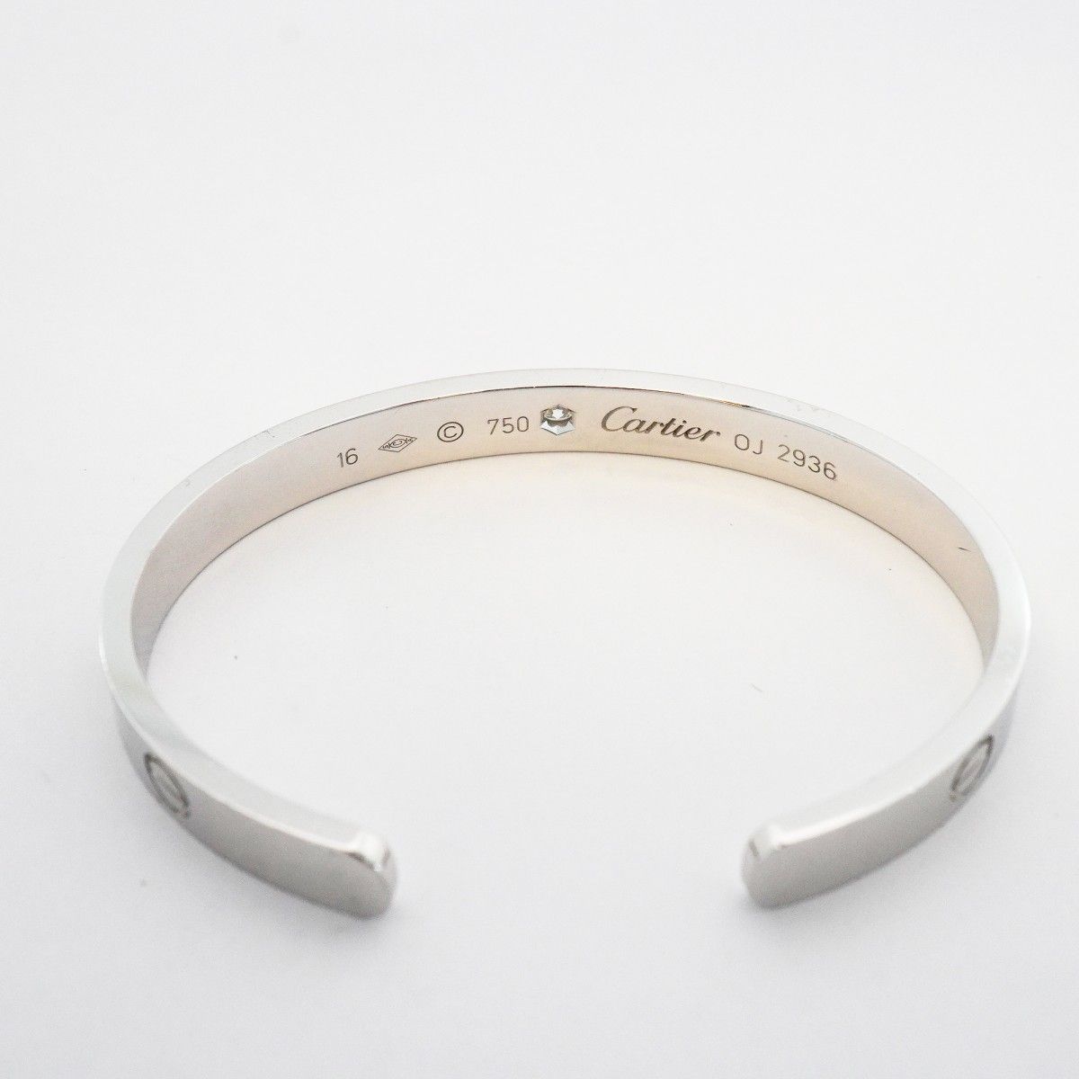 Cartier Bangle Love Bracelet Open 18k White Gold Diamond — view 4