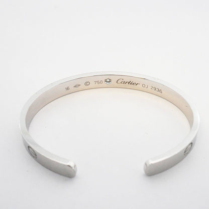 Cartier Bangle Love Bracelet Open 18k White Gold Diamond — view 4