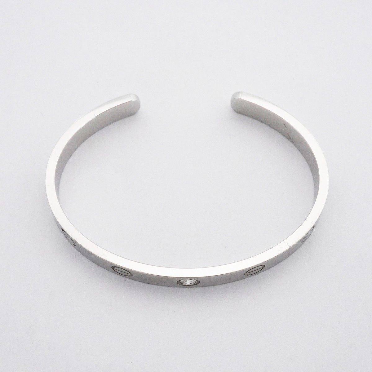 Cartier Bangle Love Bracelet Open 18k White Gold Diamond — view 3
