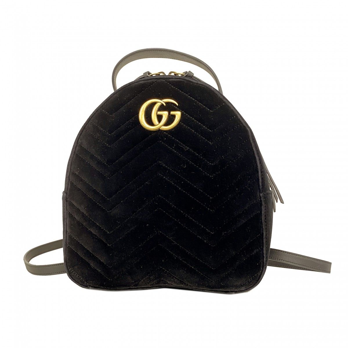 Gucci Backpack GG Marmont Velvet Black Gold