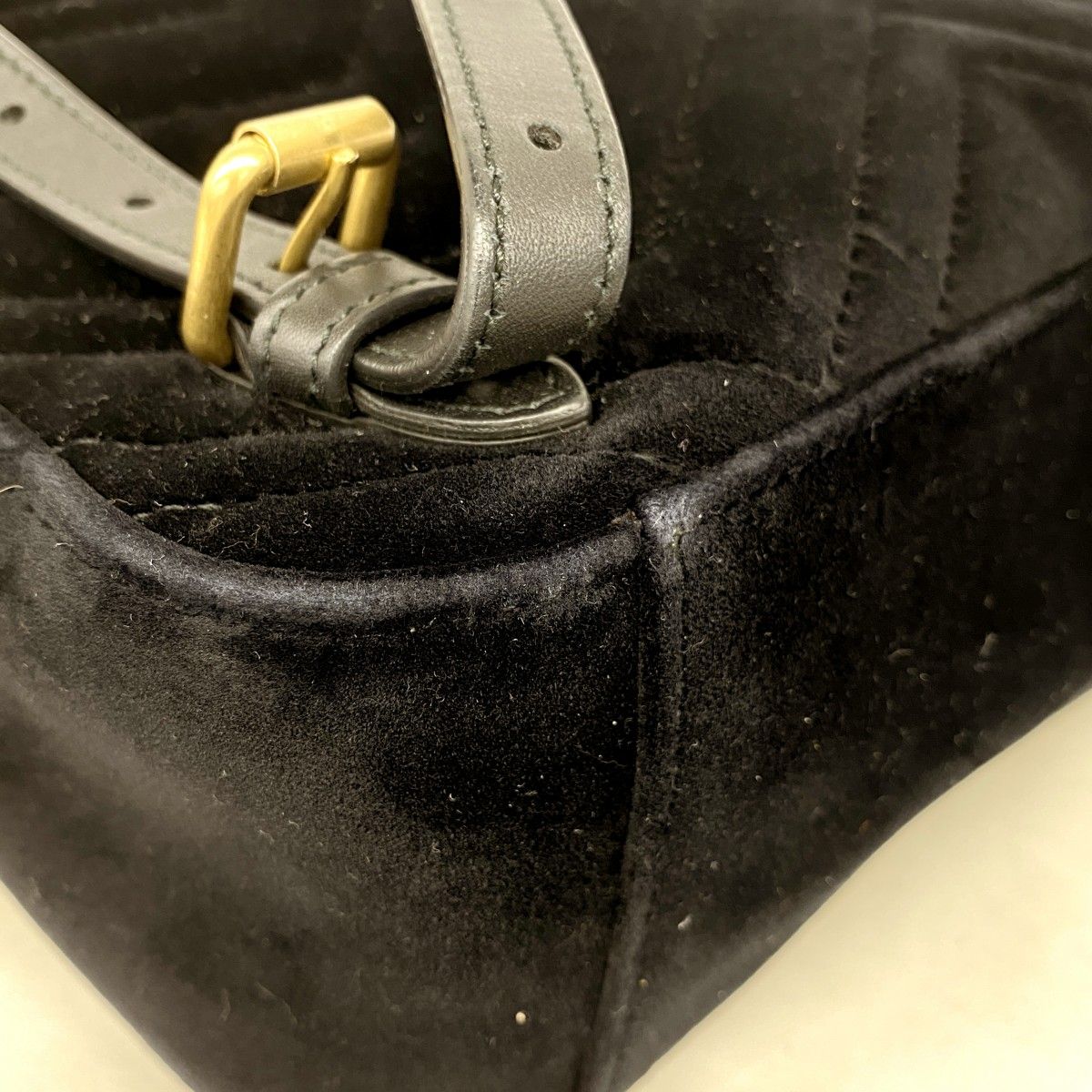 Gucci Backpack GG Marmont Velvet Black Gold — view 6