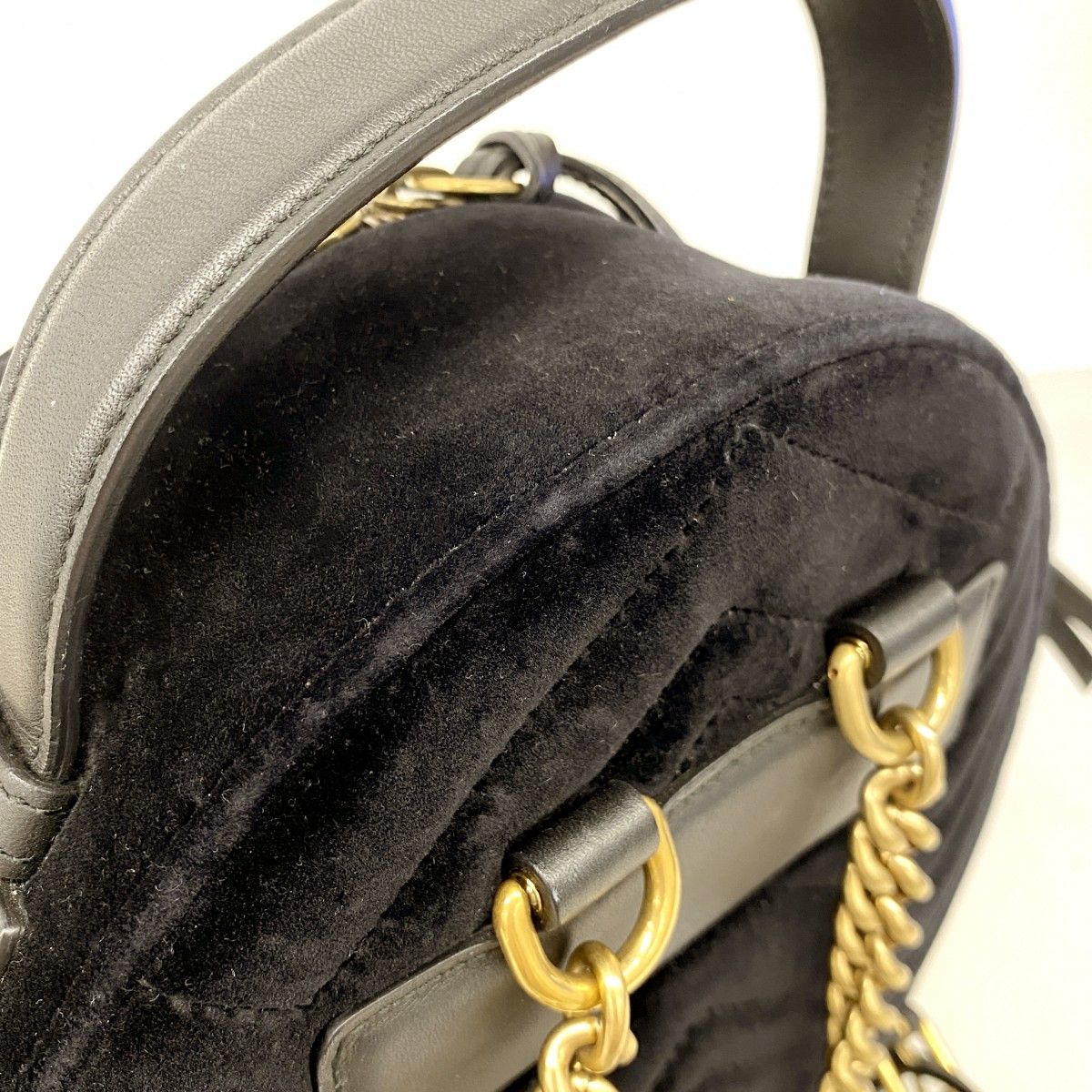 Gucci Backpack GG Marmont Velvet Black Gold — view 7