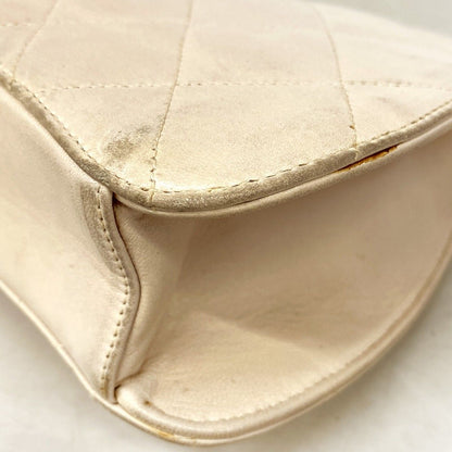 Chanel Handbag Quilted Lambskin Ivory Silver — view 7