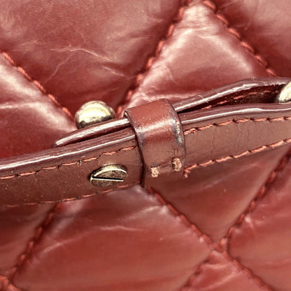 Chanel Chain Tote Quilted Leather Bordeaux Silver — view 9
