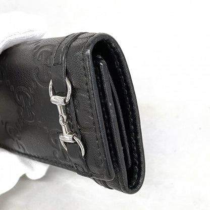 Gucci Key Case Guccissima Horsebit Leather Black Silver Key Holder — view 6