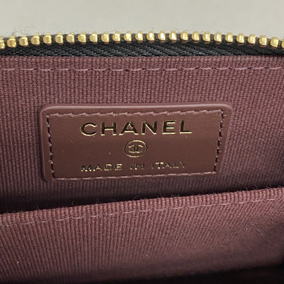 Chanel Trifold Wallet Quilted Caviar Leather Black Gold — view 4