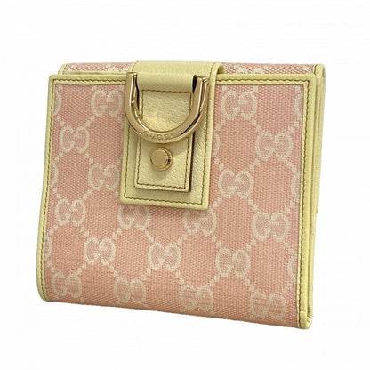 Gucci Wallet GG Canvas Abbey Pink Champagne Gold