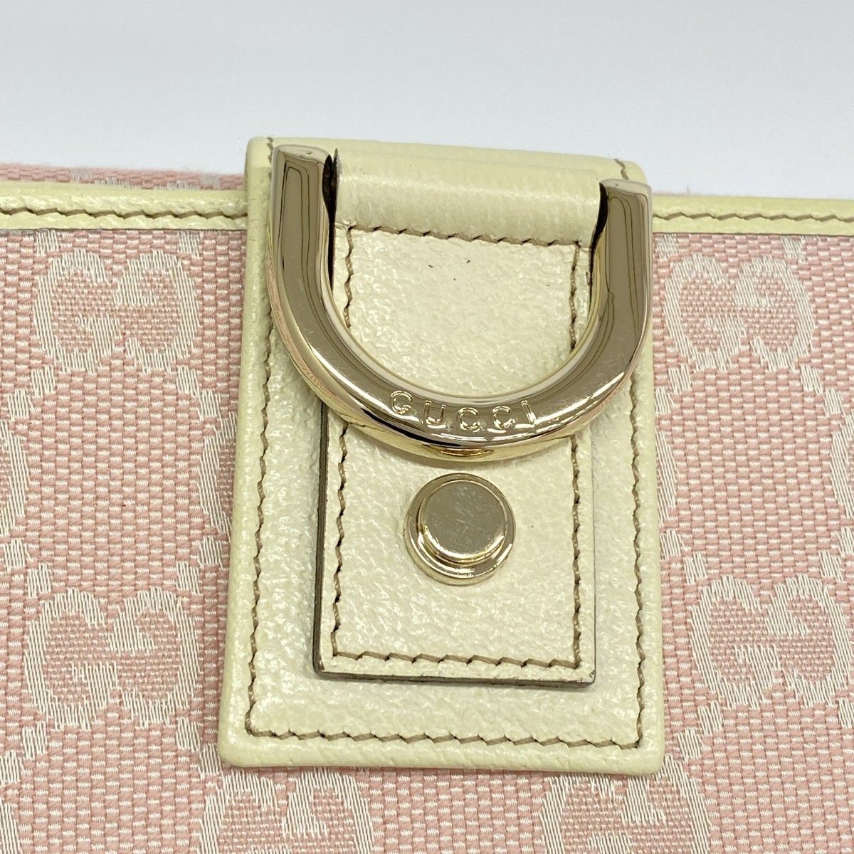 Gucci Wallet GG Canvas Abbey Pink Champagne Gold — view 7