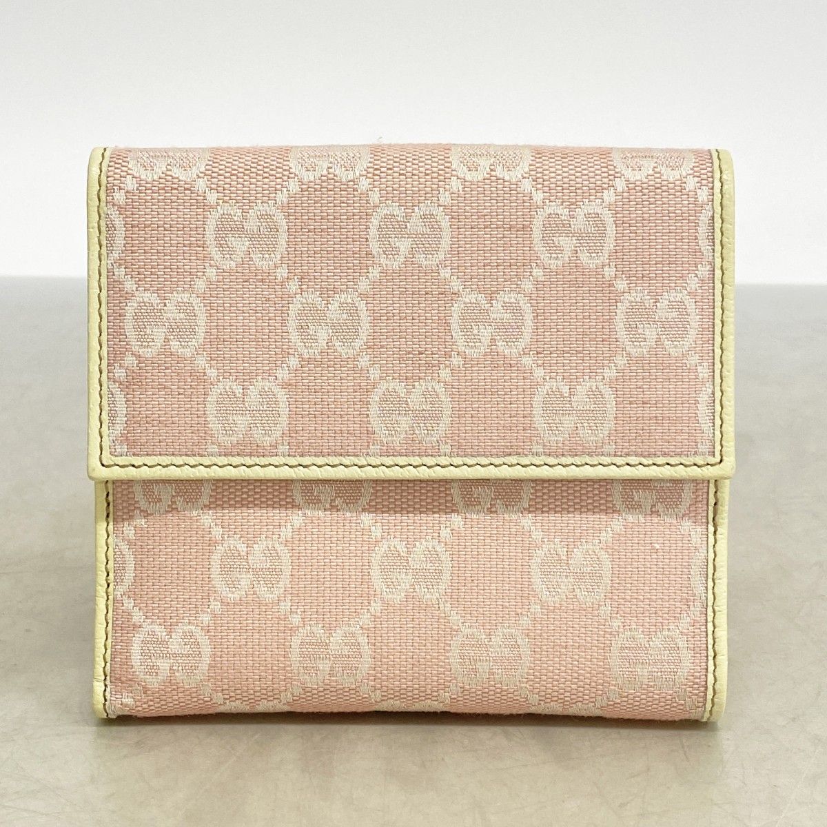 Gucci Wallet GG Canvas Abbey Pink Champagne Gold — view 8