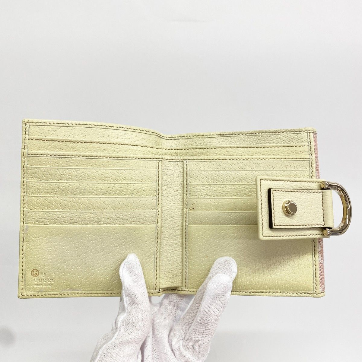 Gucci Wallet GG Canvas Abbey Pink Champagne Gold — view 3