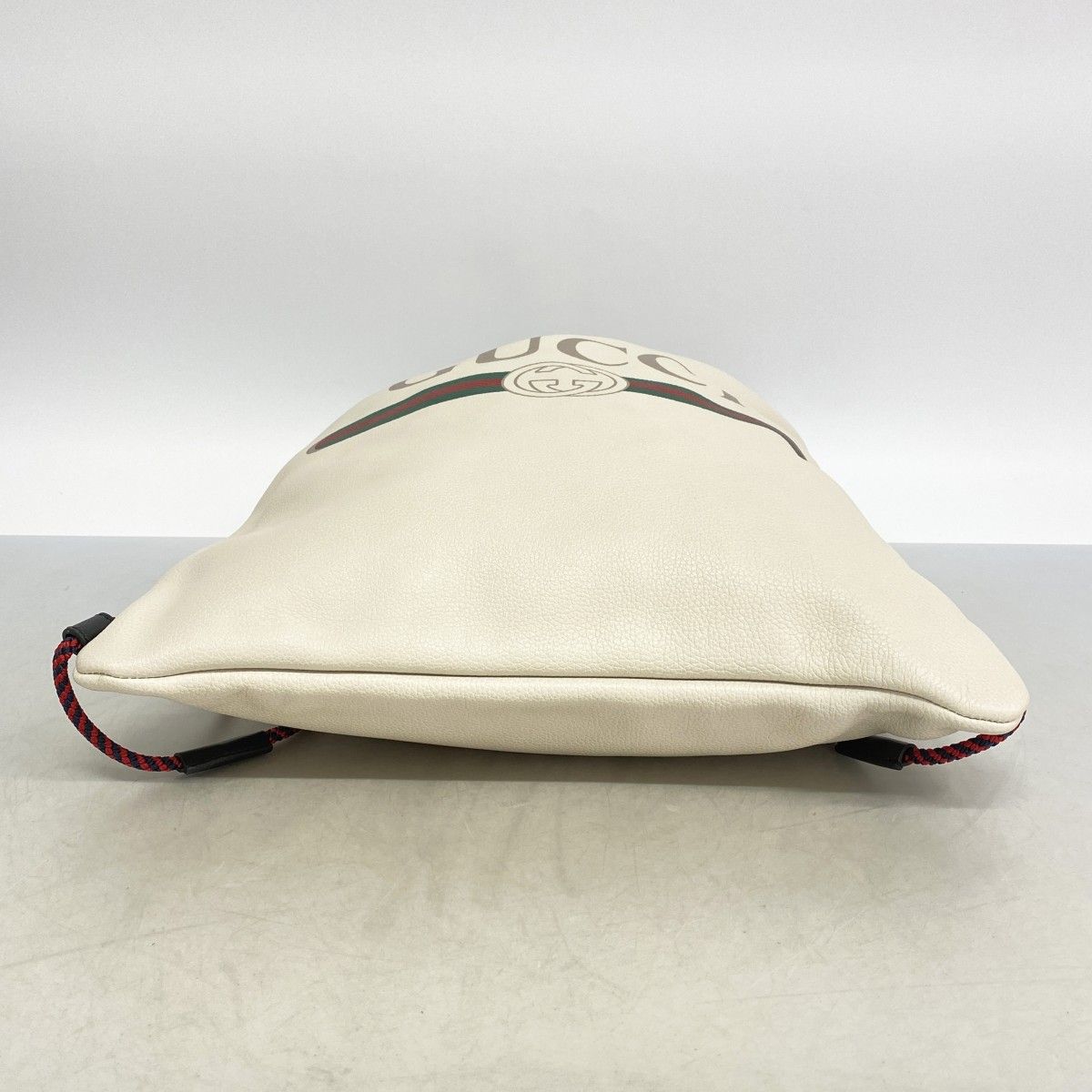 Gucci Backpack Drawstring Leather Ivory Gold — view 3