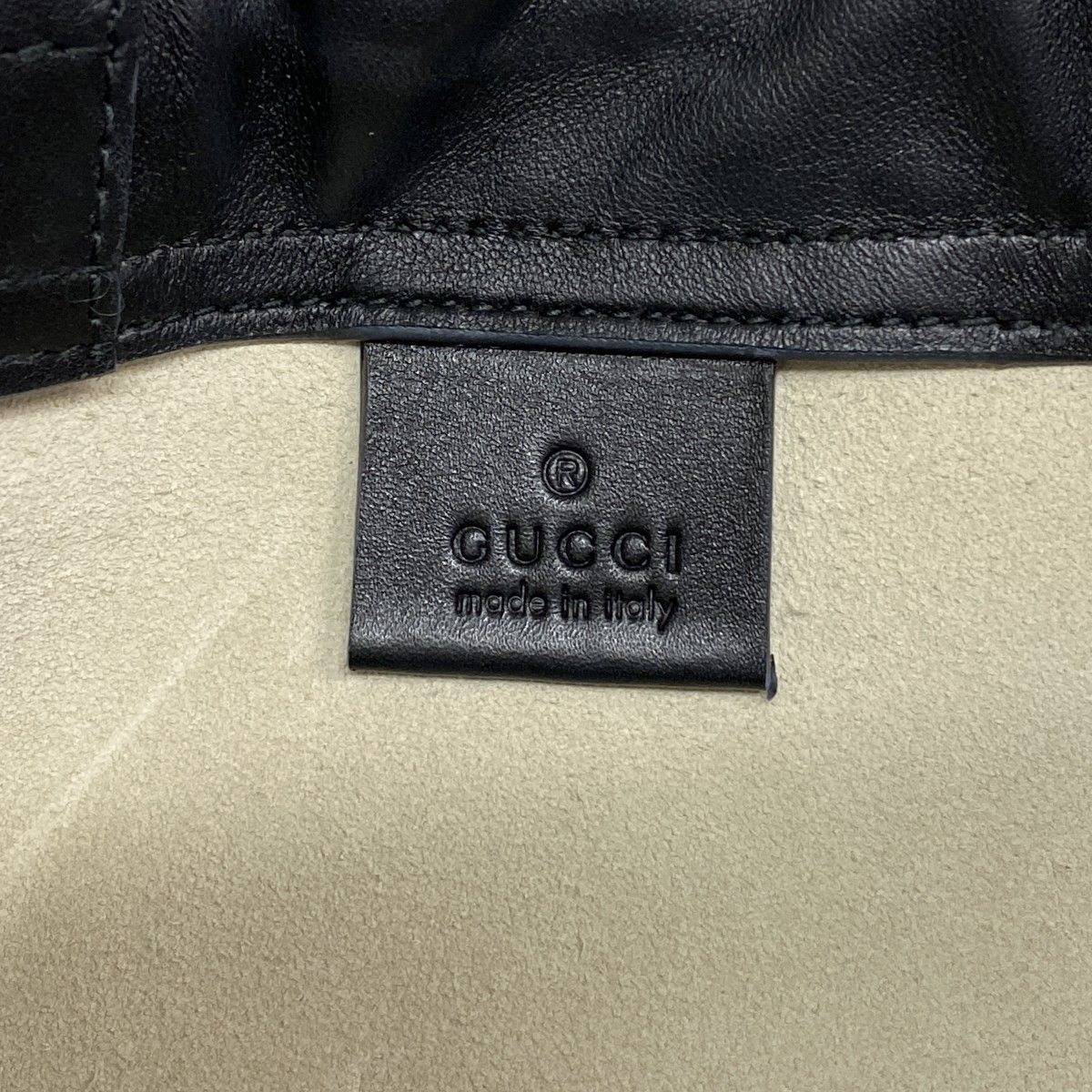 Gucci Backpack Drawstring Leather Ivory Gold — view 5