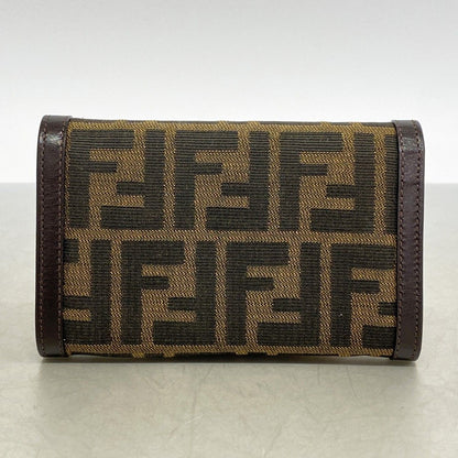 Fendi Wallet Zucca Nylon Canvas Brown Silver — view 7