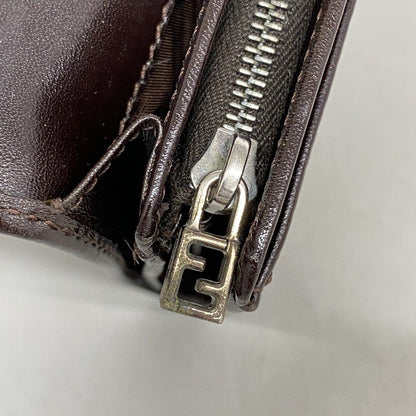 Fendi Wallet Zucca Nylon Canvas Brown Silver — view 6