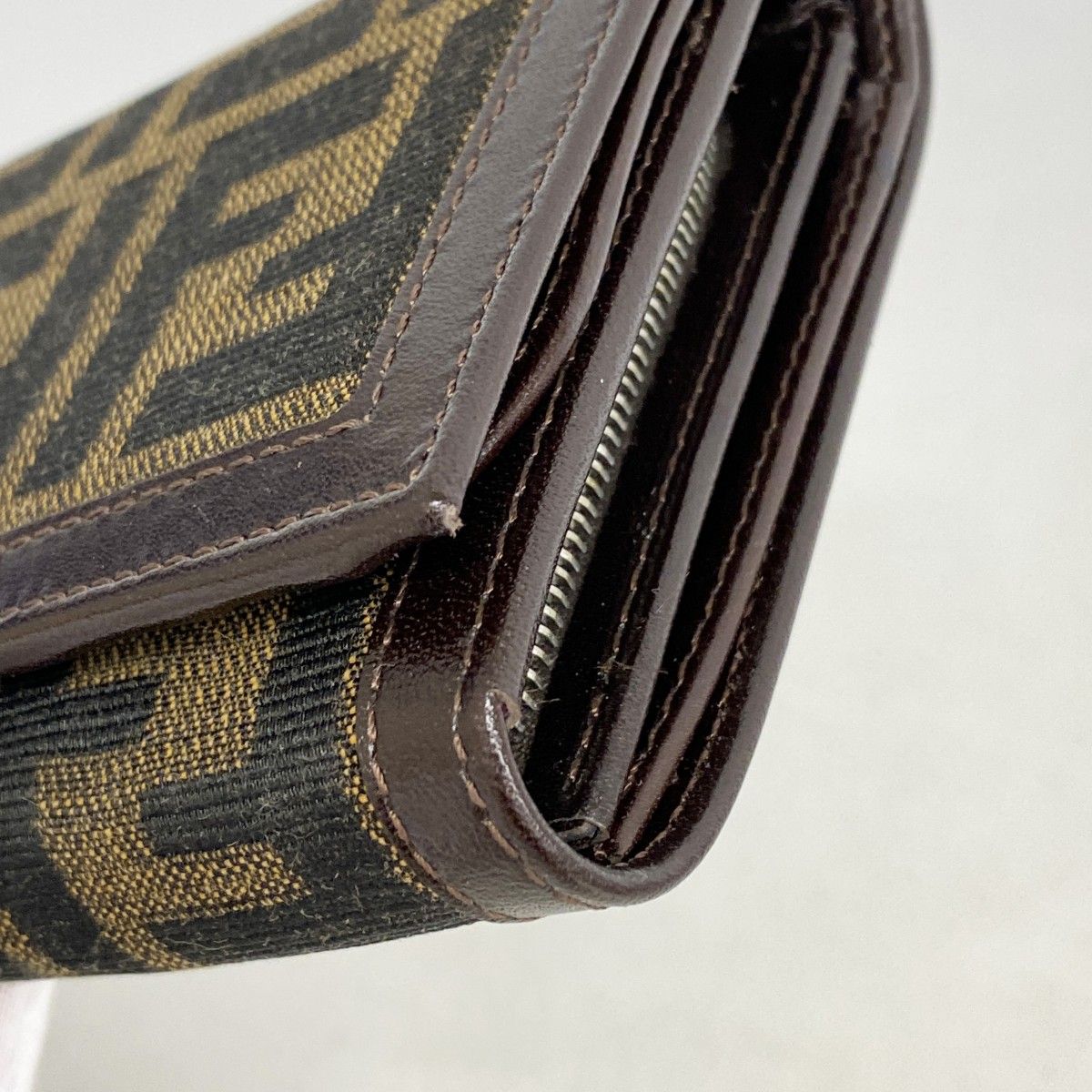 Fendi Wallet Zucca Nylon Canvas Brown Silver — view 5