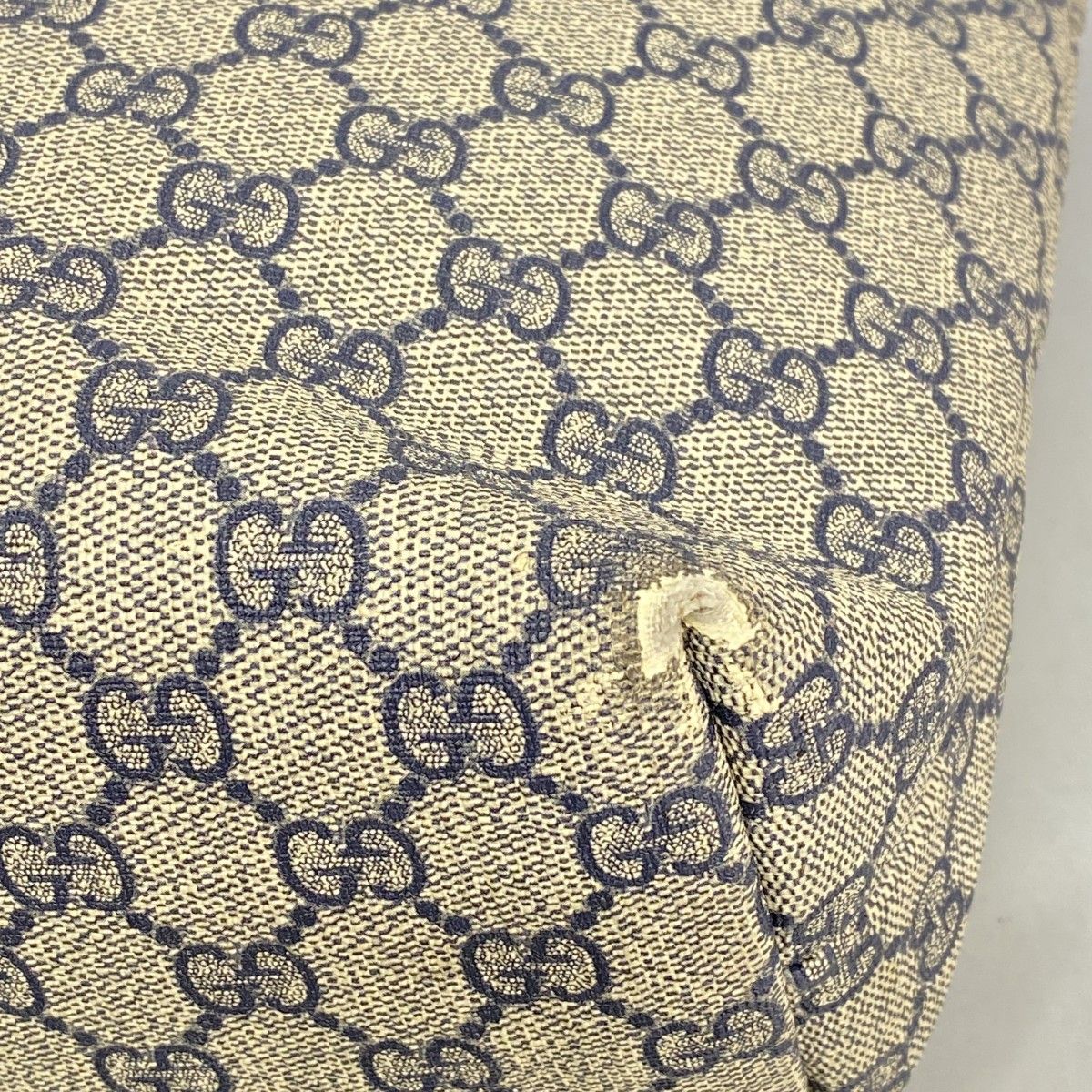 Gucci Tote GG Supreme Navy Beige Silver — view 6
