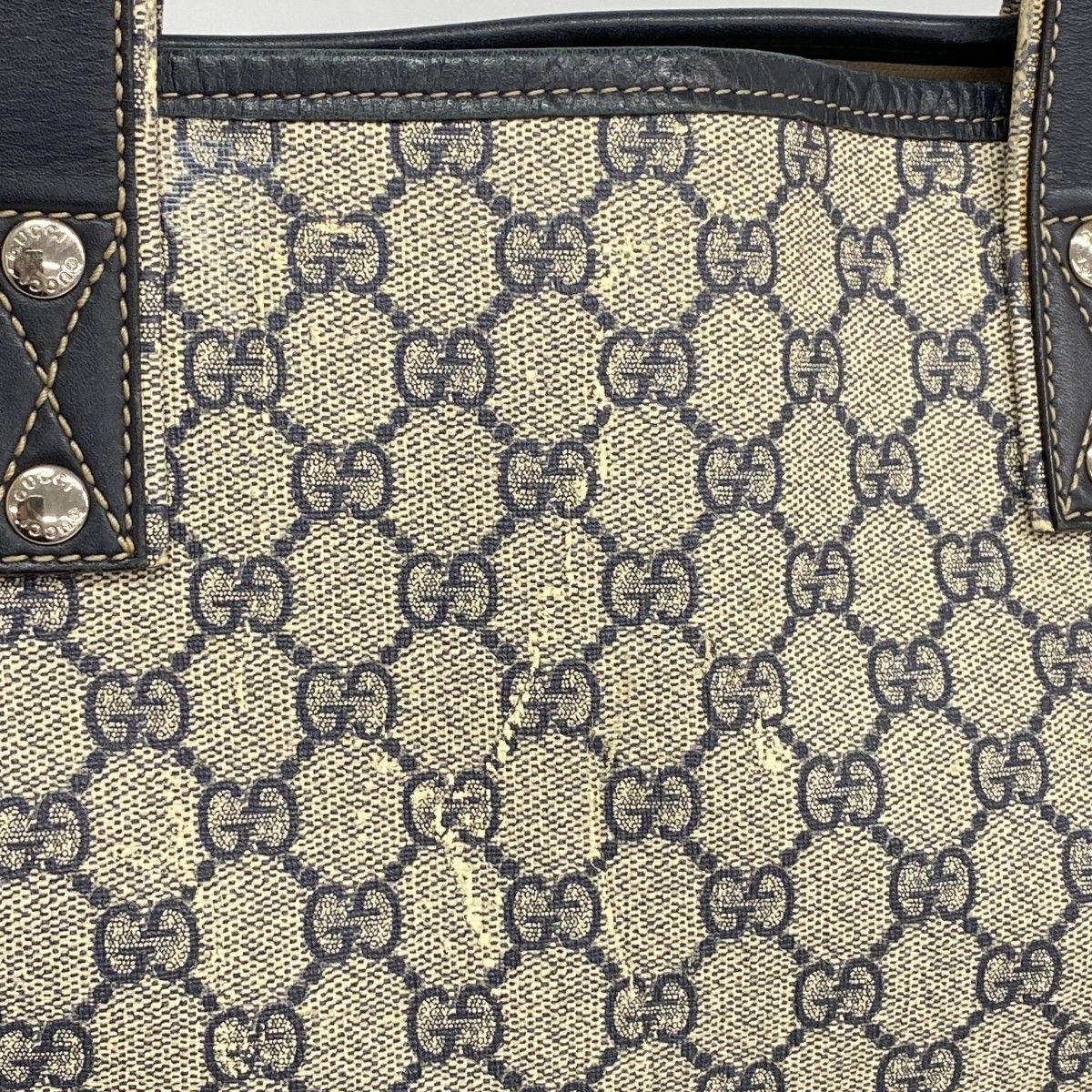 Gucci Tote GG Supreme Navy Beige Silver — view 7
