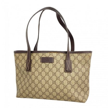 Gucci Tote GG Supreme Brown Silver
