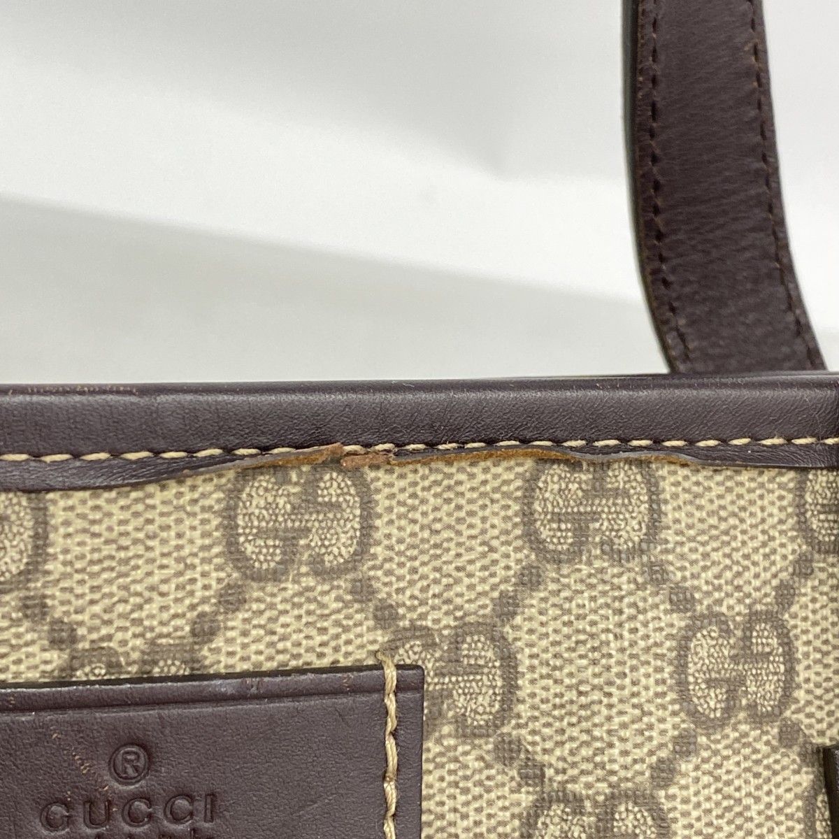 Gucci Tote GG Supreme Brown Silver — view 6