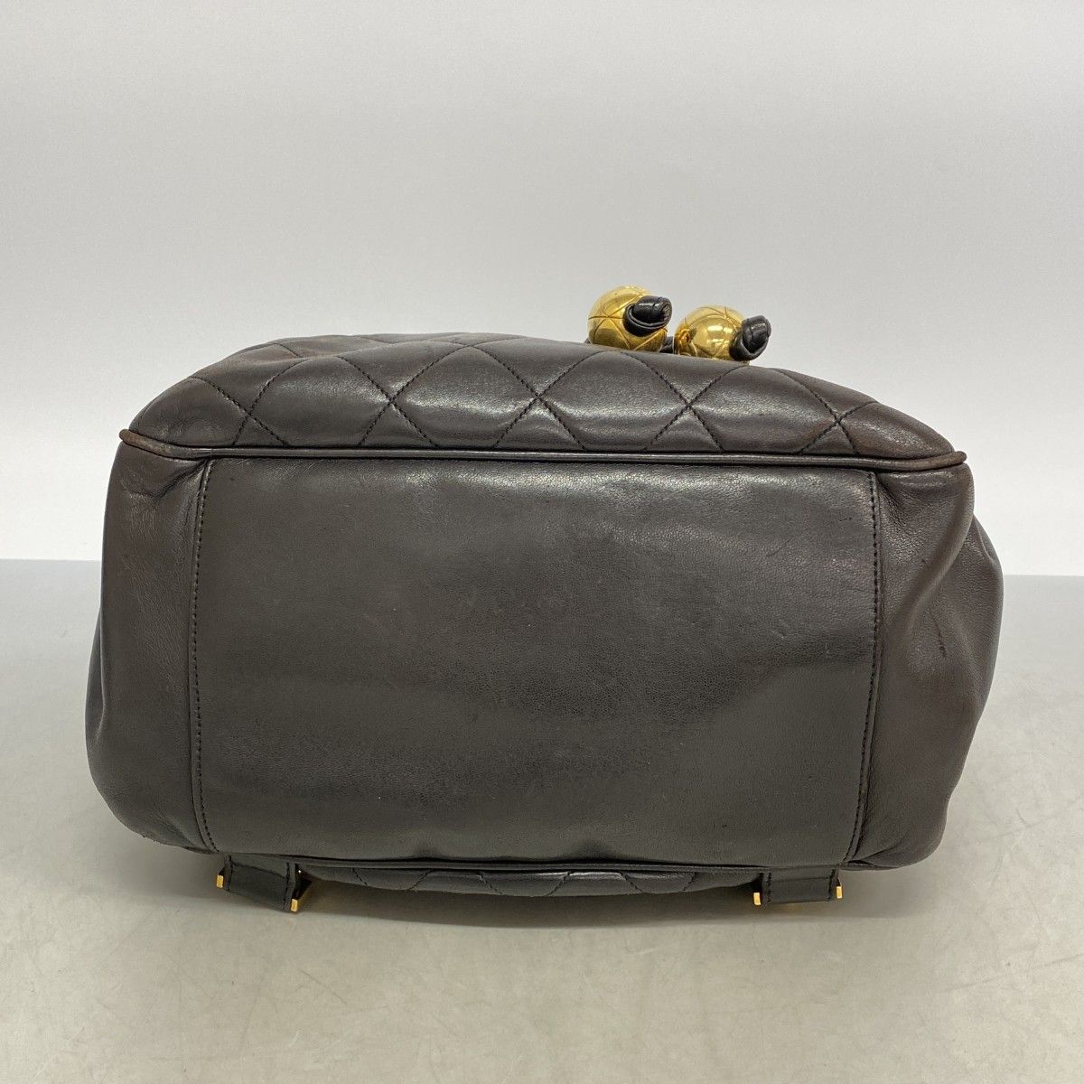 Chanel Backpack Quilted Lambskin Black Gold — view 3