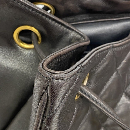 Chanel Backpack Quilted Lambskin Black Gold — view 7