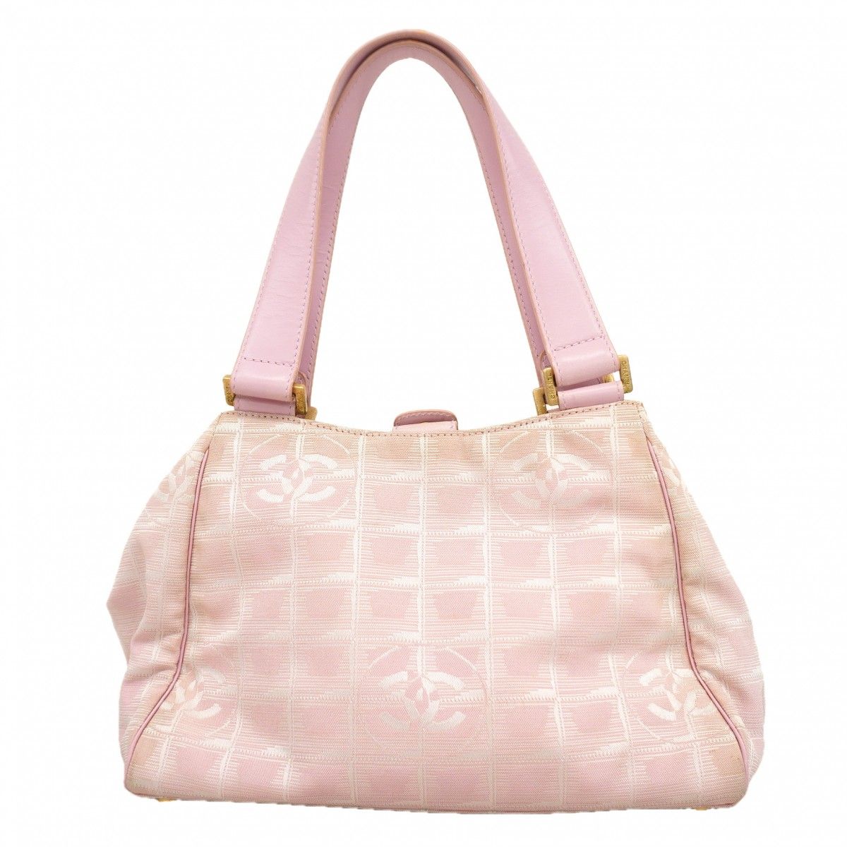 Chanel Handbag New Travel Nylon Pink Gold