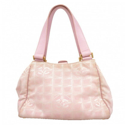 Chanel Handbag New Travel Nylon Pink Gold