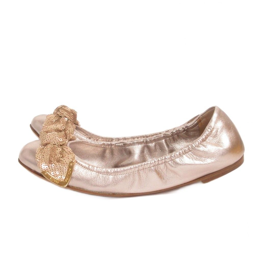 Louis Vuitton Ballet Shoes Sequin Shiny Pink — view 2