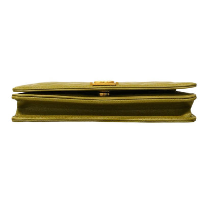 Chanel Shoulder Wallet Boy Caviar Leather Khaki Gold — view 3