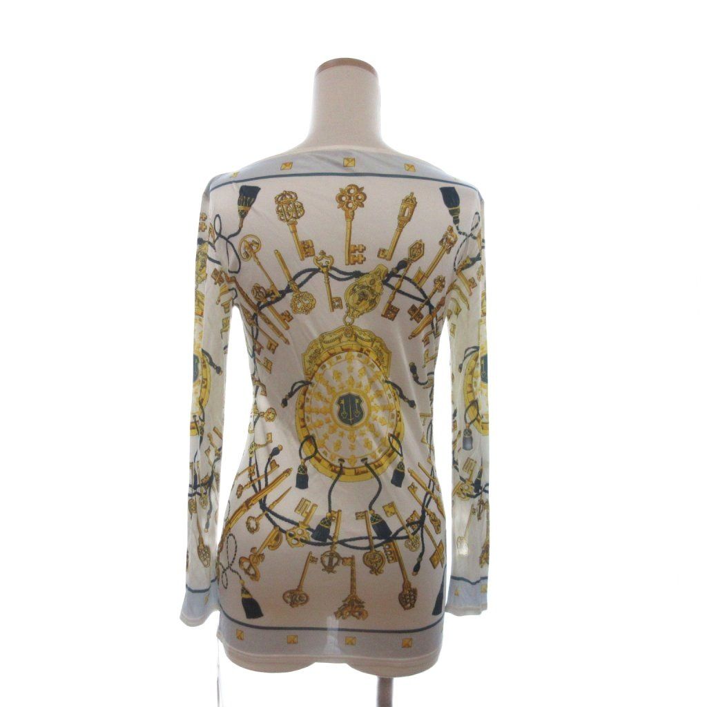 Hermes Martin Margiela Era Top Long Sleeve Allover Key Pattern White 36 — view 3