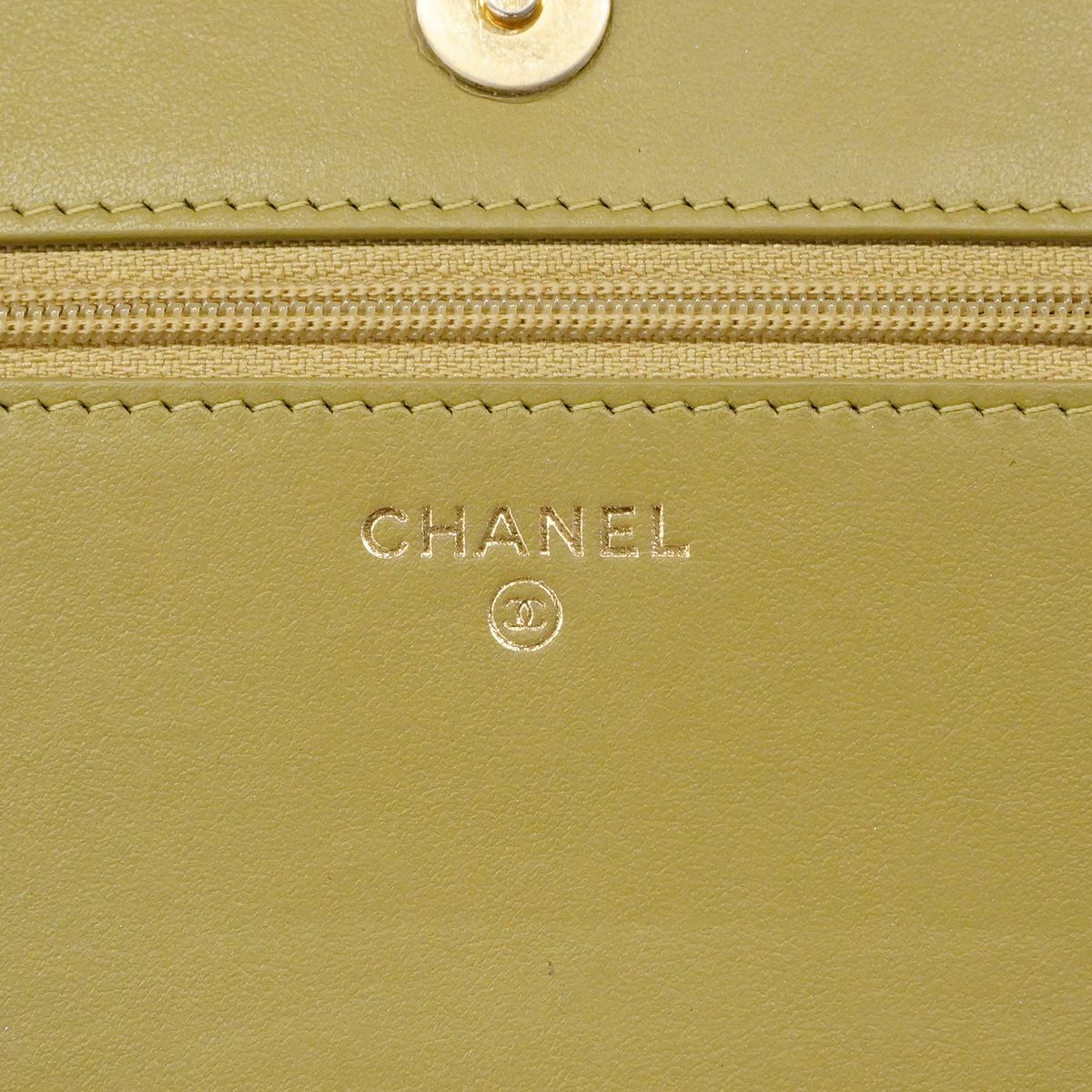 Chanel Shoulder Wallet Boy Caviar Leather Khaki Gold — view 5