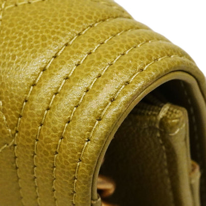Chanel Shoulder Wallet Boy Caviar Leather Khaki Gold — view 8