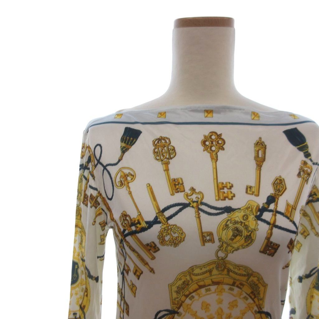 Hermes Martin Margiela Era Top Long Sleeve Allover Key Pattern White 36 — view 4