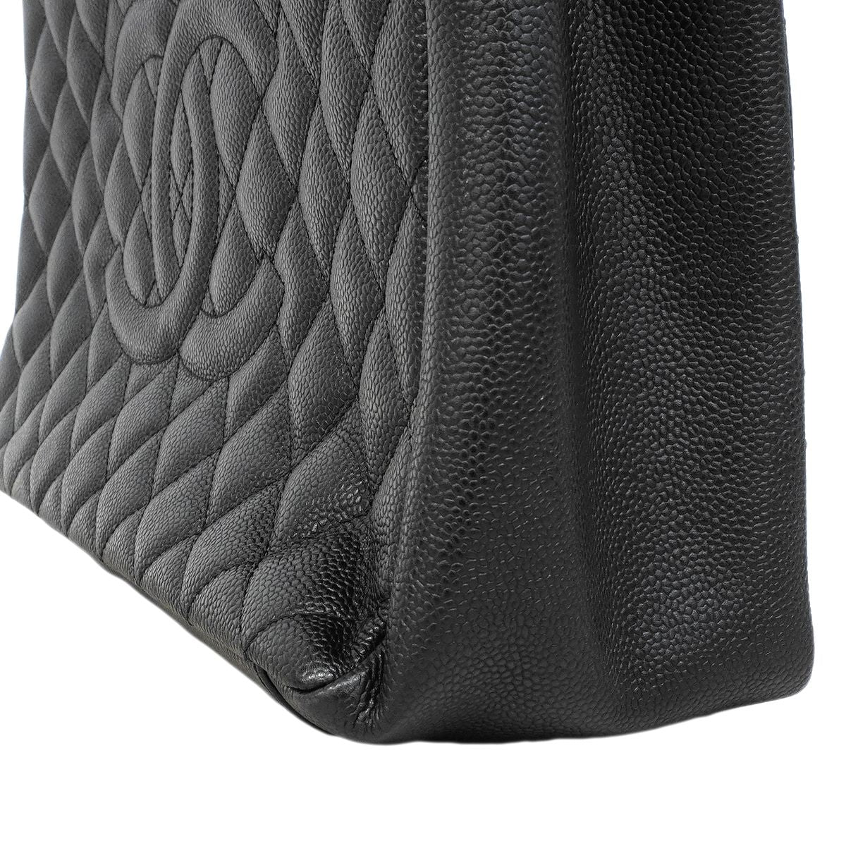 Chanel Chain Tote Quilted Caviar Leather Black Gold — view 7