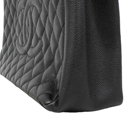 Chanel Chain Tote Quilted Caviar Leather Black Gold — view 7