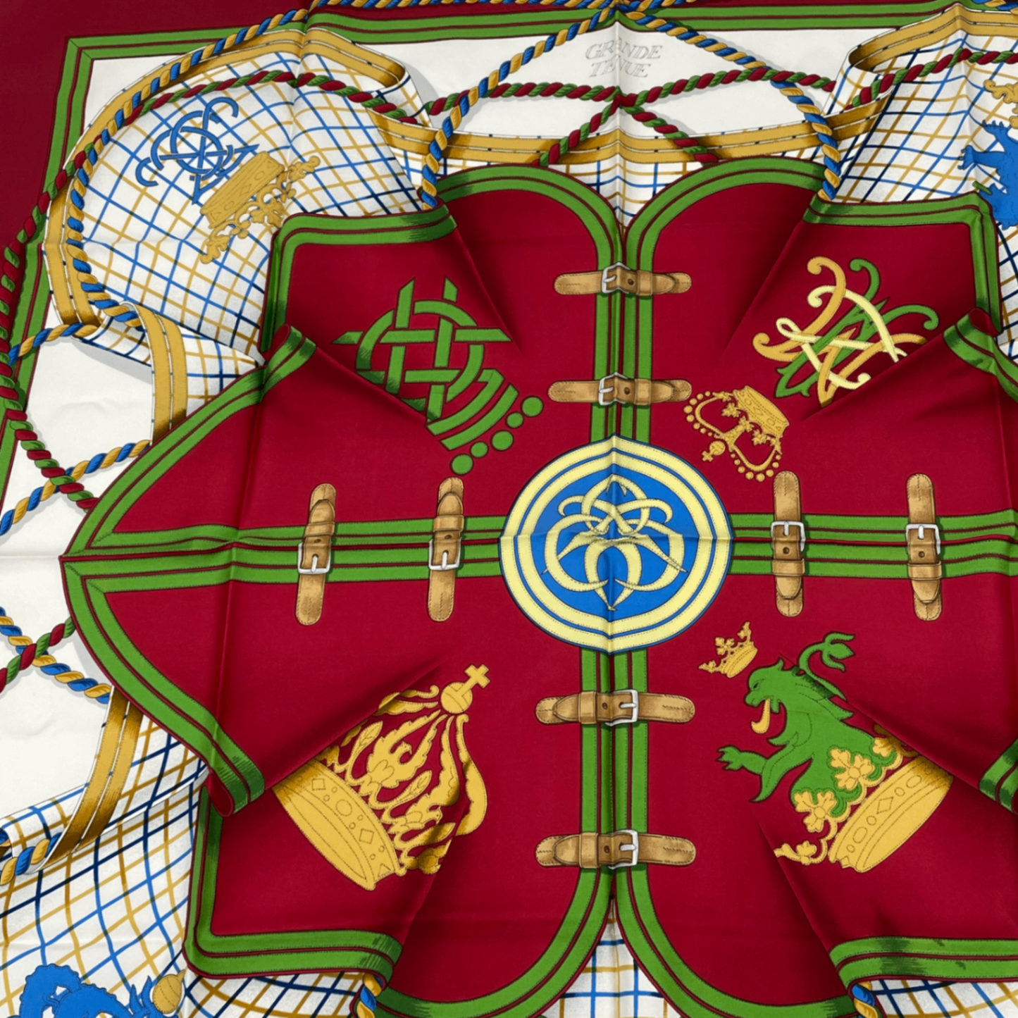 Hermes Carre 90 Grande Tenue Horse Formal Wear Multicolor Scarf — view 3