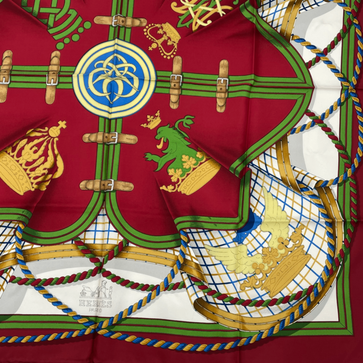 Hermes Carre 90 Grande Tenue Horse Formal Wear Multicolor Scarf — view 4